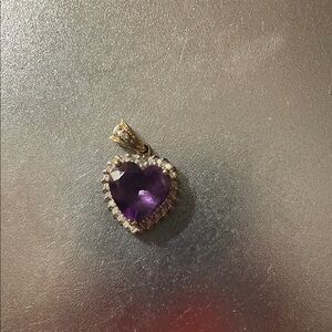 Amethyst Heart pendant with Silver and Gold Details